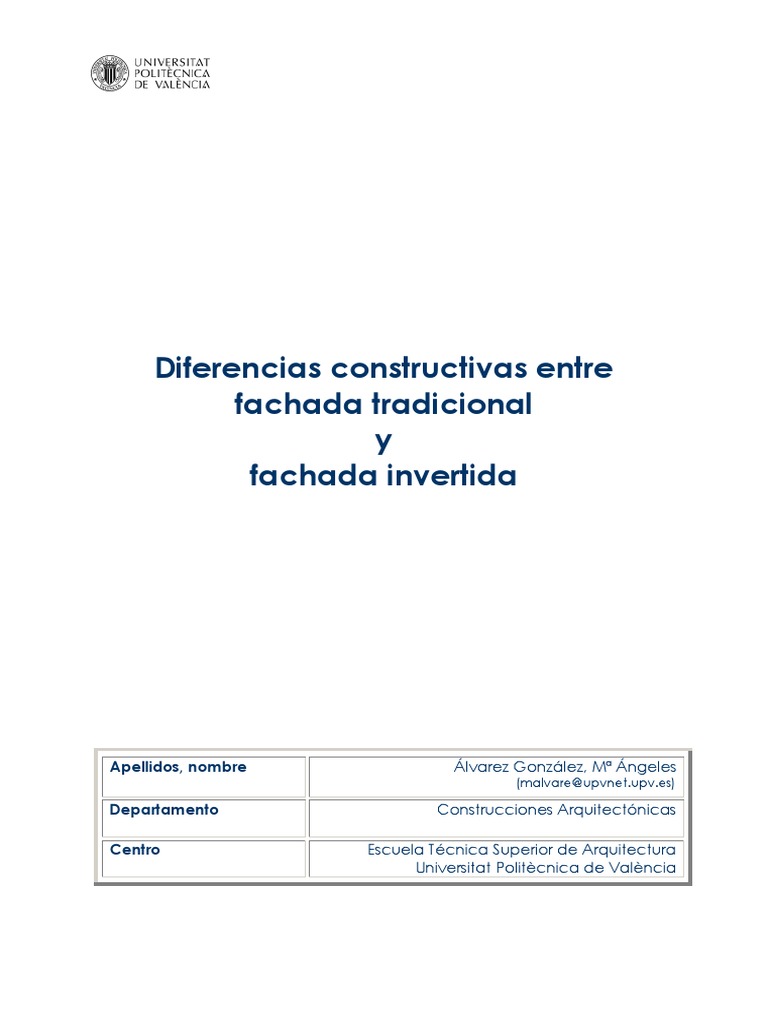 Diferencias entre fachadas tradicional e invertida | PDF | Aislamiento ...