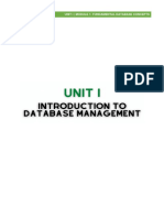 UNIT I Module 1 - Fundamentals of DBMS Concepts