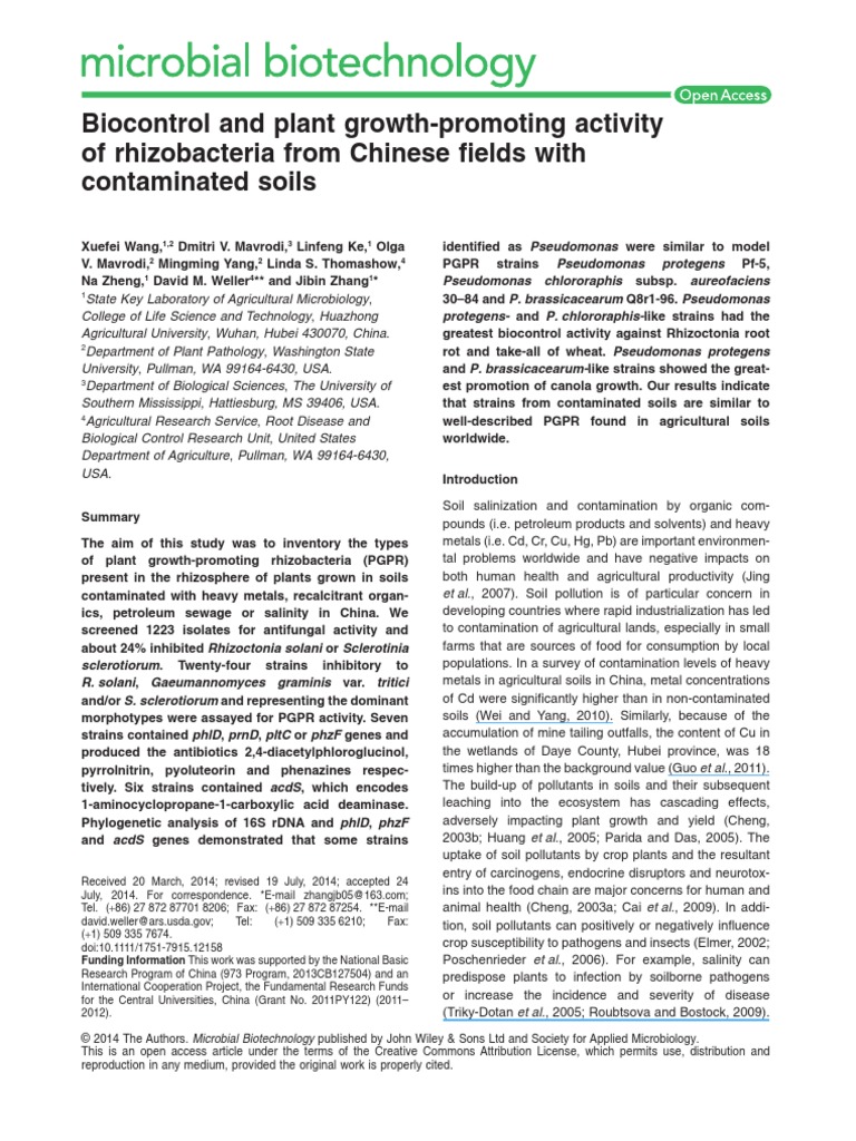 Biocontrol and Plant Growth Promoting Ac | PDF | Pseudomonas | Microbiology