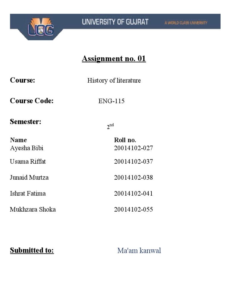 Assignment No. 01: Course: Course Code: Semester | PDF | Renaissance ...
