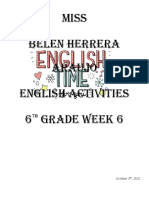 Miss Belen Herrera Araujo English Activities 6 Grade WEEK 6: October 4, 2021