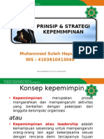 Prinsip & Strategi Kepemimpinan: Muhammad Soleh Hapudin NIS: 4103810413049
