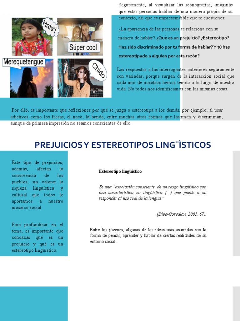 Prejuicios y Estereotipos Linguisticos | PDF