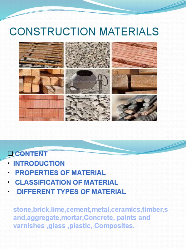 Classification of Construction Materials | PDF | Cement | Concrete