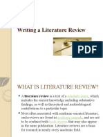 Lecture 7. Writing A Literature Review