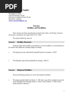 Legal Writing in English: Exercises Modifiers and Parallelism