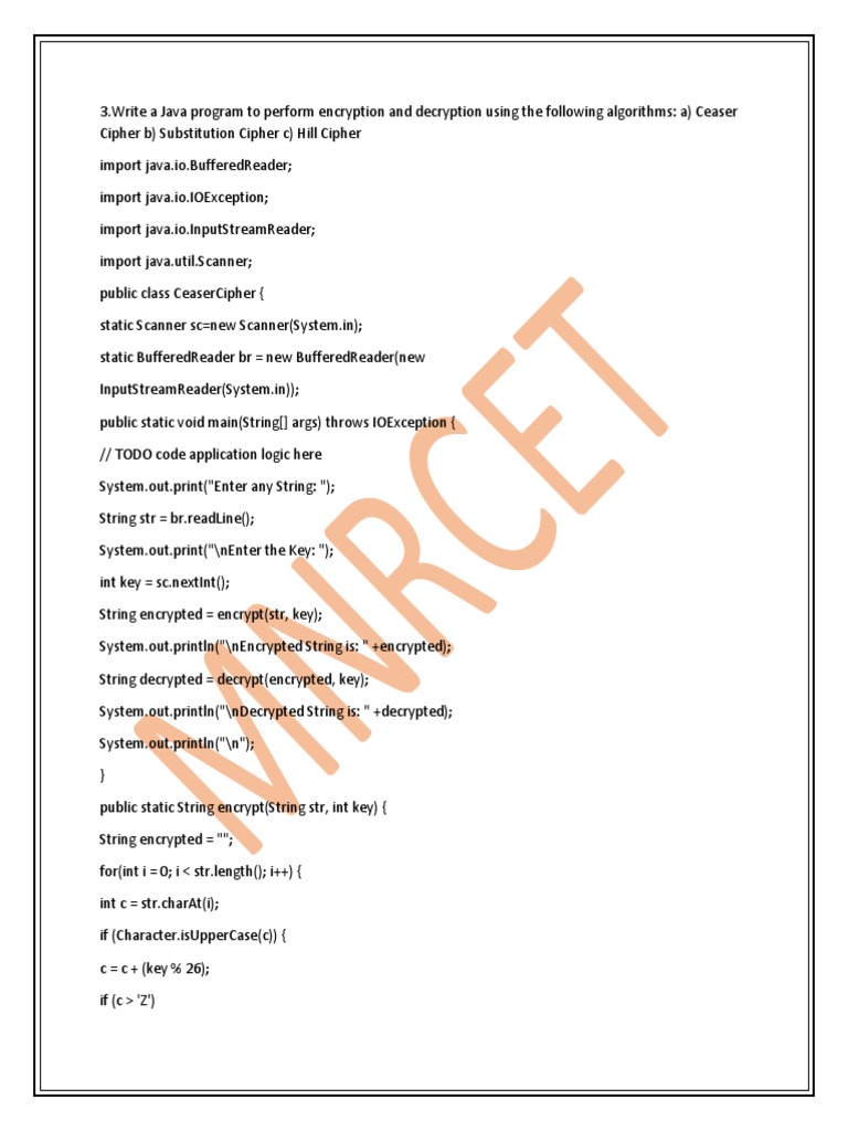 Java Encryption and Decryption Methods | PDF | Encryption | Cipher