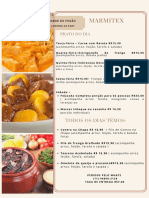 Menu completo com pratos do dia e almoço de família