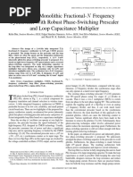 A 2.4-Ghz Monolithic Fractional-Synthesizer With Robust Phase-Switching Prescaler and Loop Capacitance Multiplier