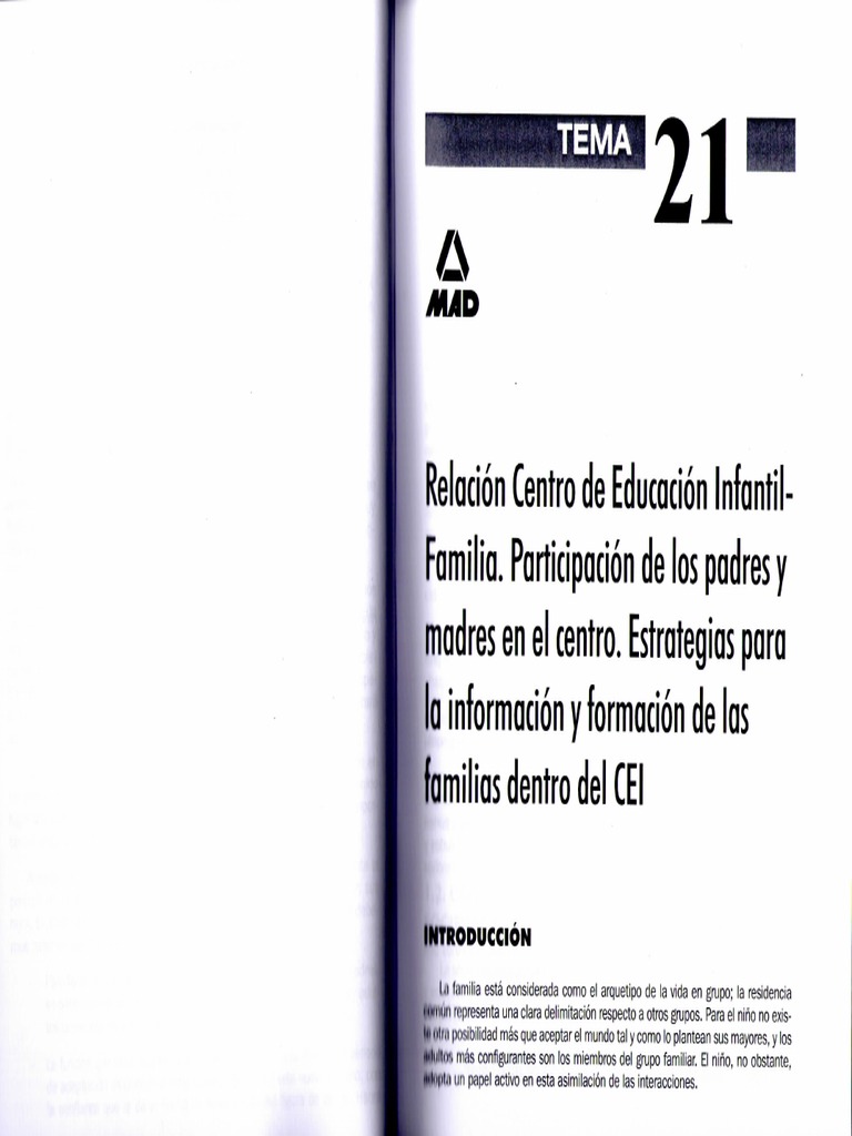Tema 21 | PDF | Familia | Educación de la primera infancia