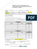 Formato de Acta de Conformacion Del Copasst