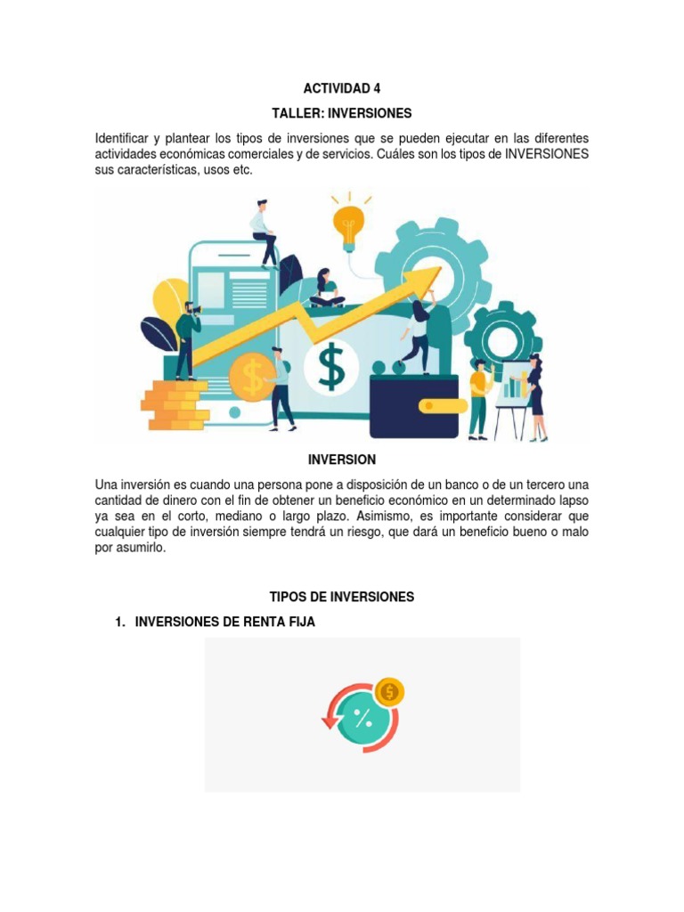 Tipos de Inversiones y Características | PDF | Mercado de divisas | Interés