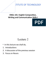 ACCRA INSTITUTE OF TECHNOLOGY ENGL 101: English Composition, Writing and Communication Skills I Lecture 2 Nouns