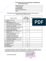 Declaración Jurada de Salud Condiciones y Comorbilidad