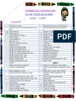 Lista de Útiles Escolares