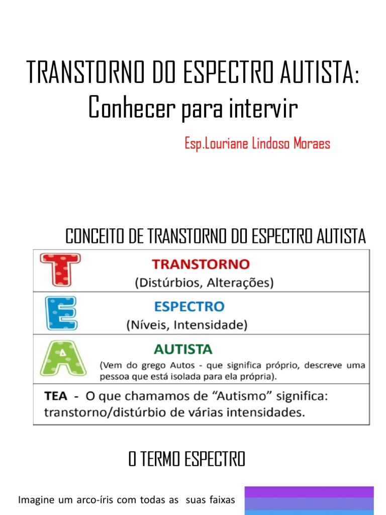 Entendendo o Transtorno do Espectro Autista | PDF | Autismo | Espectro ...
