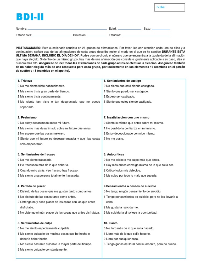 The Bdi Ii Printable: Everything You Need To Know - 4oevvxj