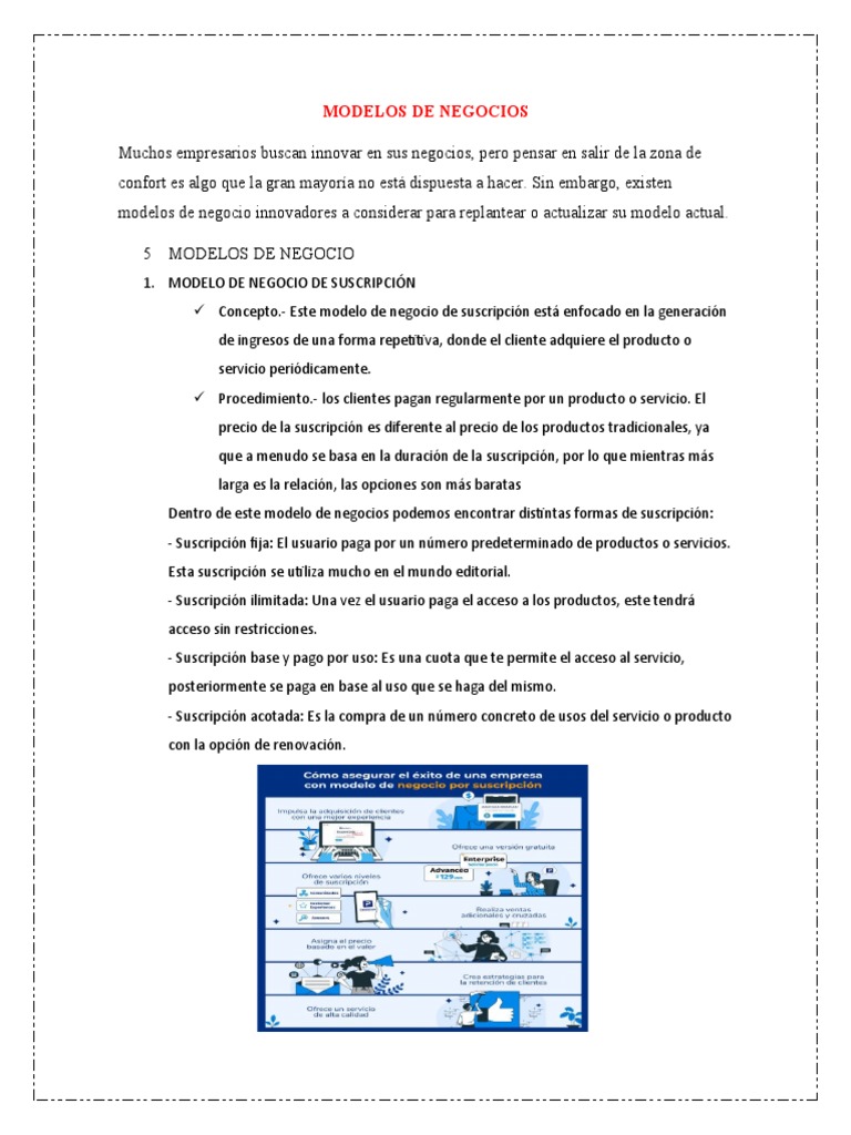 5 Modelos de Negocios Innovadores | PDF | Modelo de negocio | El ...