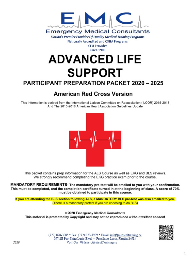 Red Cross Als Prep Packet 2020 | PDF | Myocardial Infarction ...