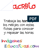 Trabaja Las Horas y Los Relojes Con Estas Fichas para Conocer y Repasar Las Horas