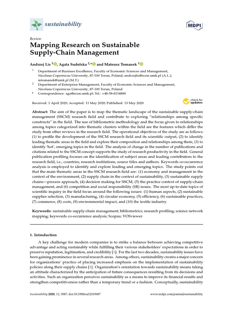 Sustainability 12 03987 | PDF | Supply Chain Management | Sustainability