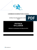 Physics Syllabus: Caribbean Examinations Council