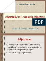 Commercial Correspondence: Ftu - Esp Department