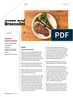 Steak and Broccolini: Serves