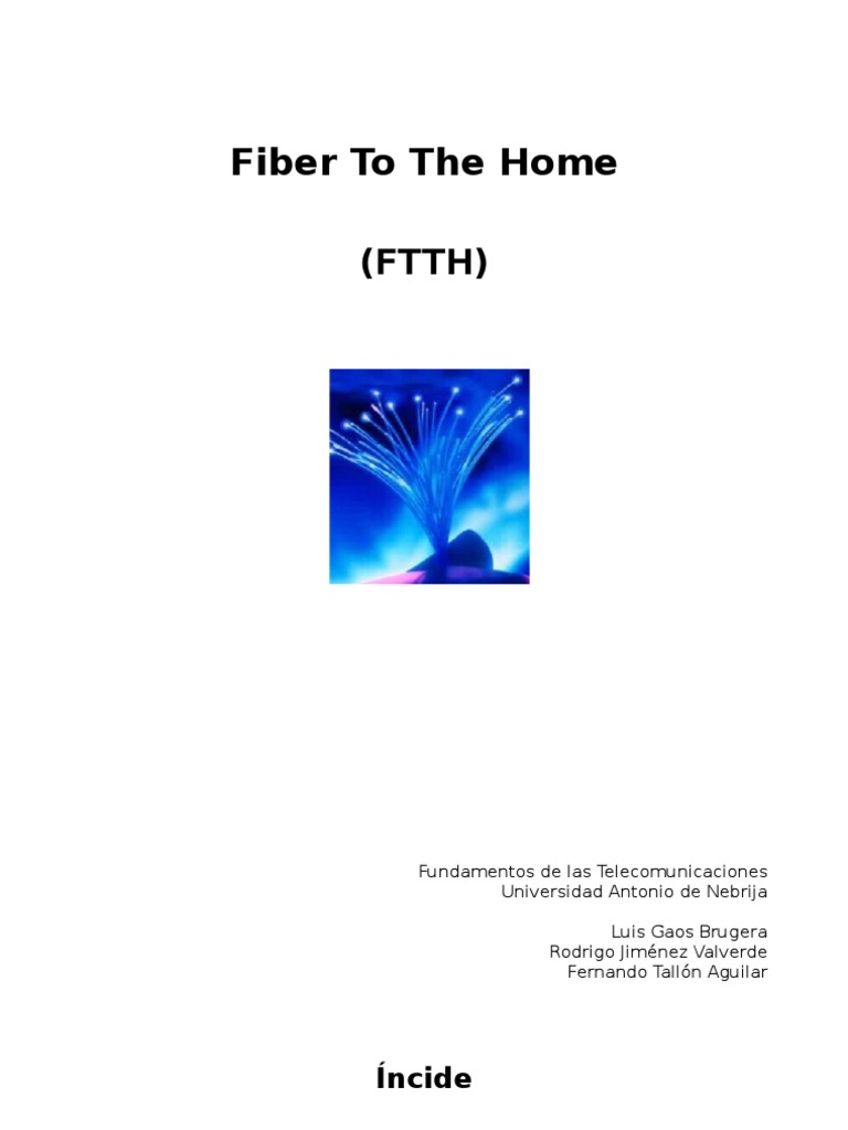 Fundamentos de Telecomunicaciones - FTTH | PDF | Telecomunicaciones ...