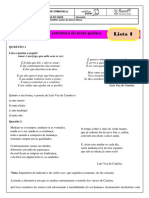 LISTA 1 - A Estrutura Do Texto Poético