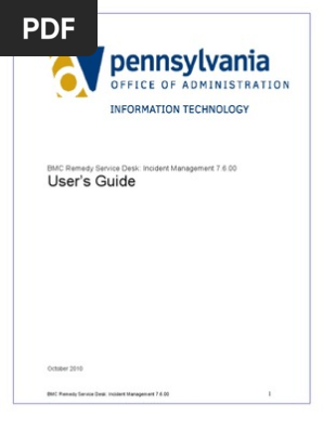 Remedy Service Desk User Guide Itil Information Technology