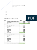 Assignment No.1: Cost Accounting: Multiple Choice-Chapter 10: Theoretical