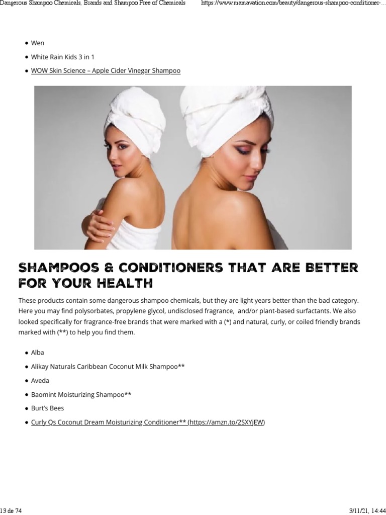 Safe and Effective Shampoo Guide | PDF | Shampoo | Hair Care