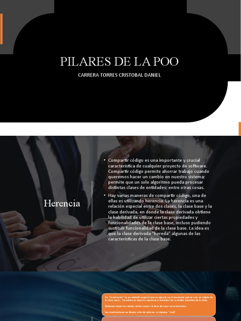 Pilares de La Poo PDF Herencia (Programación Orientada a Objetos) Programación