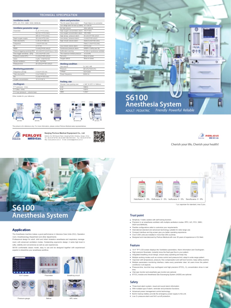 Anesthesia System Technical Specification PDF Clinical Medicine