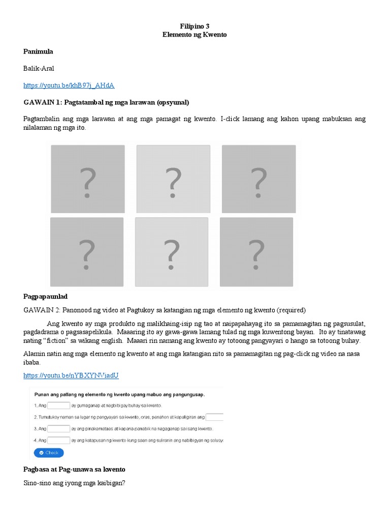 Filipino 3 - Q1 - W5 - Learningpacket | PDF