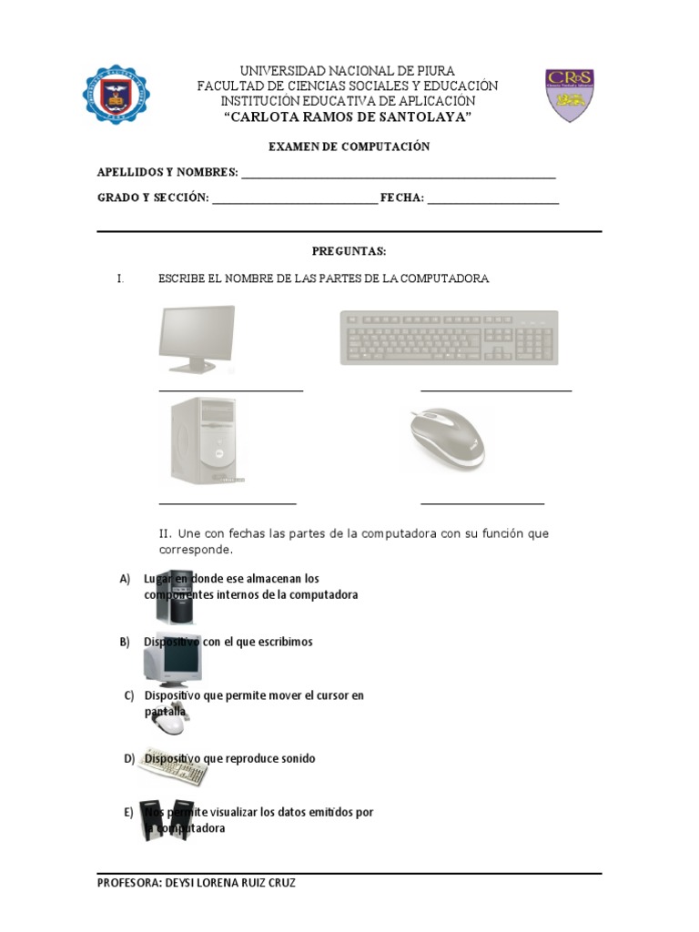 Examen de Computación para Estudiantes | PDF