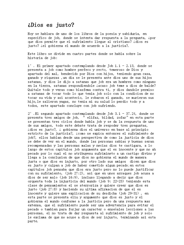La Justicia de Dios en Job | PDF | Libro de trabajo