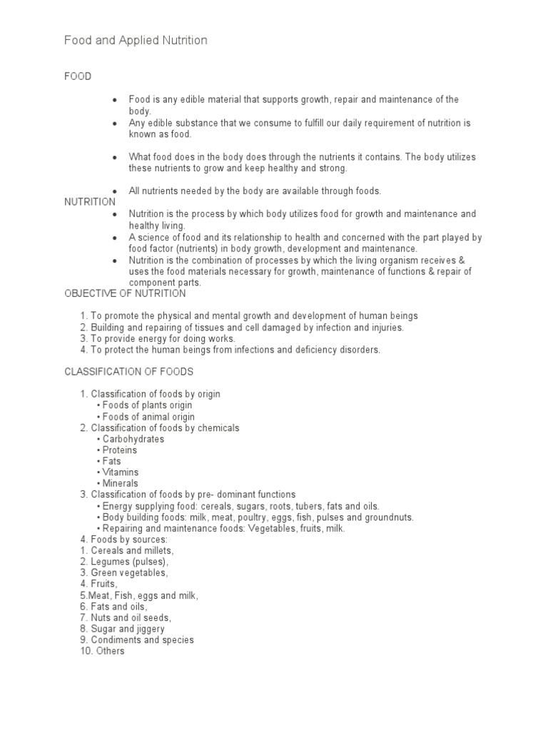 Food and Applied Nutrition | PDF | Fat | Nutrients