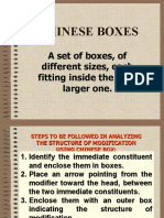 Chinese Boxes: A Set of Boxes, of Different Sizes, Each Fitting Inside The Next Larger One