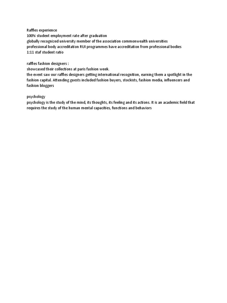 Raffles Resume | PDF