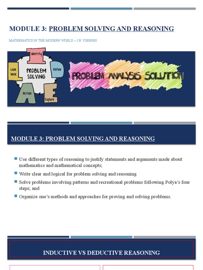 module 3 problem solving and reasoning answer key