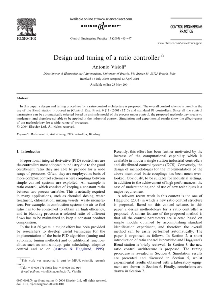 Ratio Controller Design and Tuning Guide | PDF | Control Theory ...