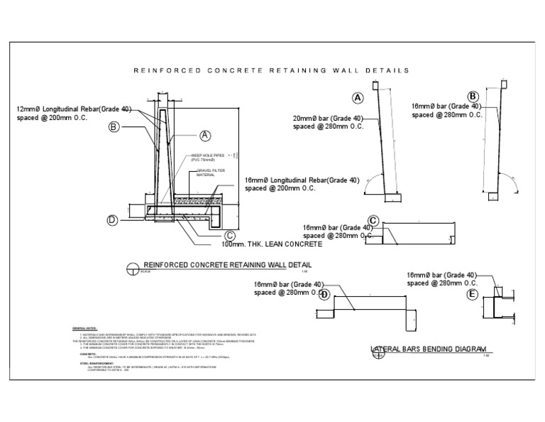Ret Wall Model | PDF | Concrete | Civil Engineering