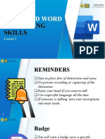 Lesson 2 Advanced Word Processing Skills