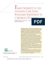 Early Mobility in The Intensive Care Unit Standard Equipment VS A Mobility Platform