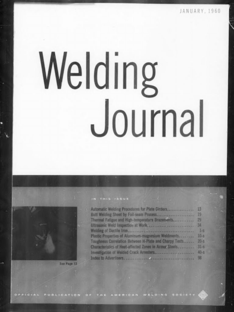 Welding Journal 1960 1 | PDF | Construction | Welding