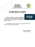 Certificatiion for 3stars