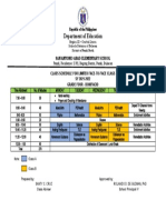 Class Schedule For Limited f2f