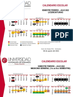 Calendario escolar feb-jul 2022